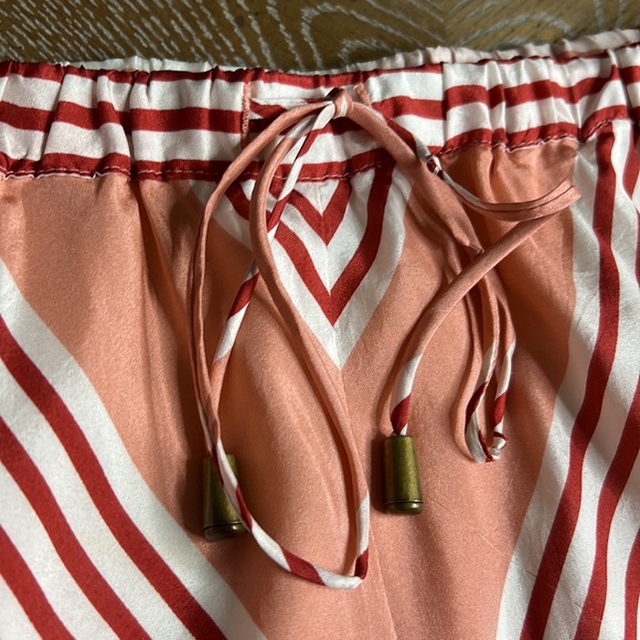 ELIZABETH & JAMES Stripe Blush Silk Skirt XS - Picture 7 of 9